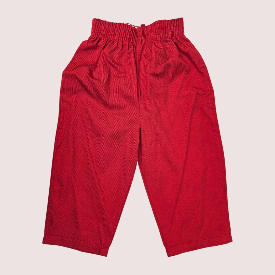 Vintage red trousers with elastic waist Tagged 12m