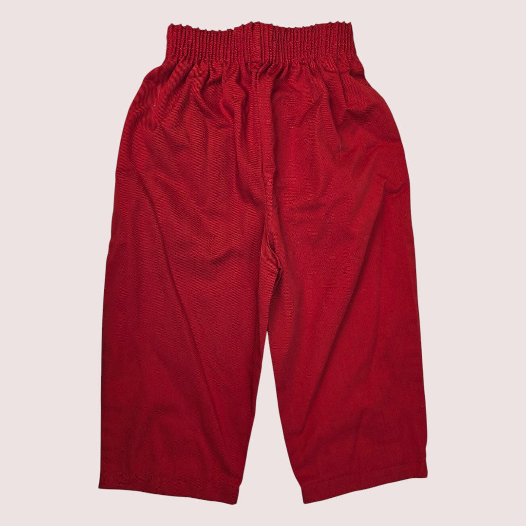 Vintage red trousers with elastic waist Tagged 12m