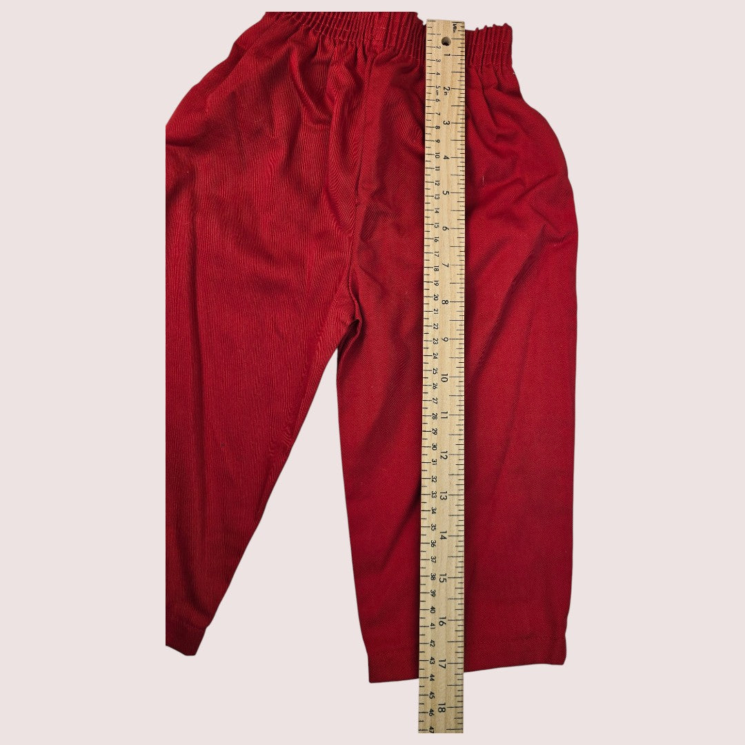 Vintage red trousers with elastic waist Tagged 12m