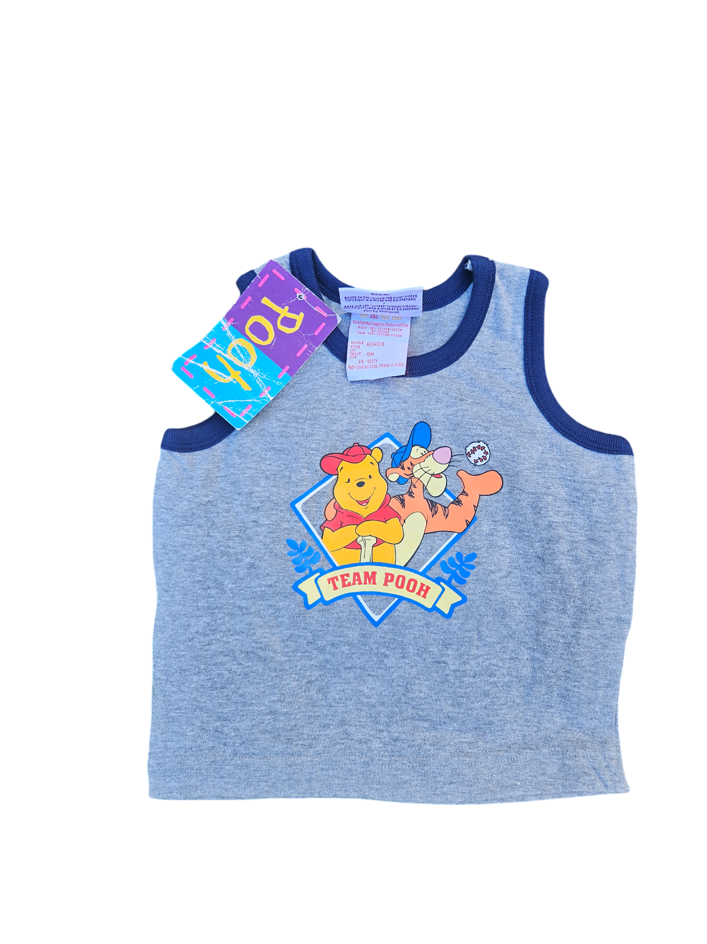 Deadstock vintage Winnie the Pooh "Team Pooh" tank