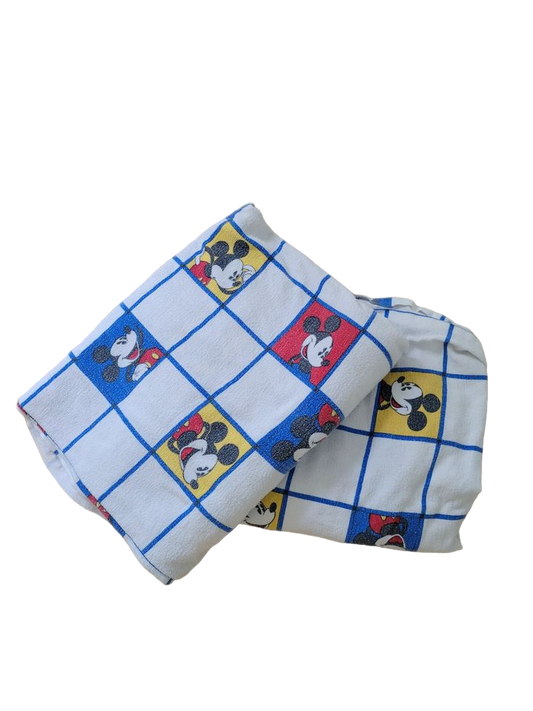 Vintage Disney Mickey Mouse flannel twin sheet set