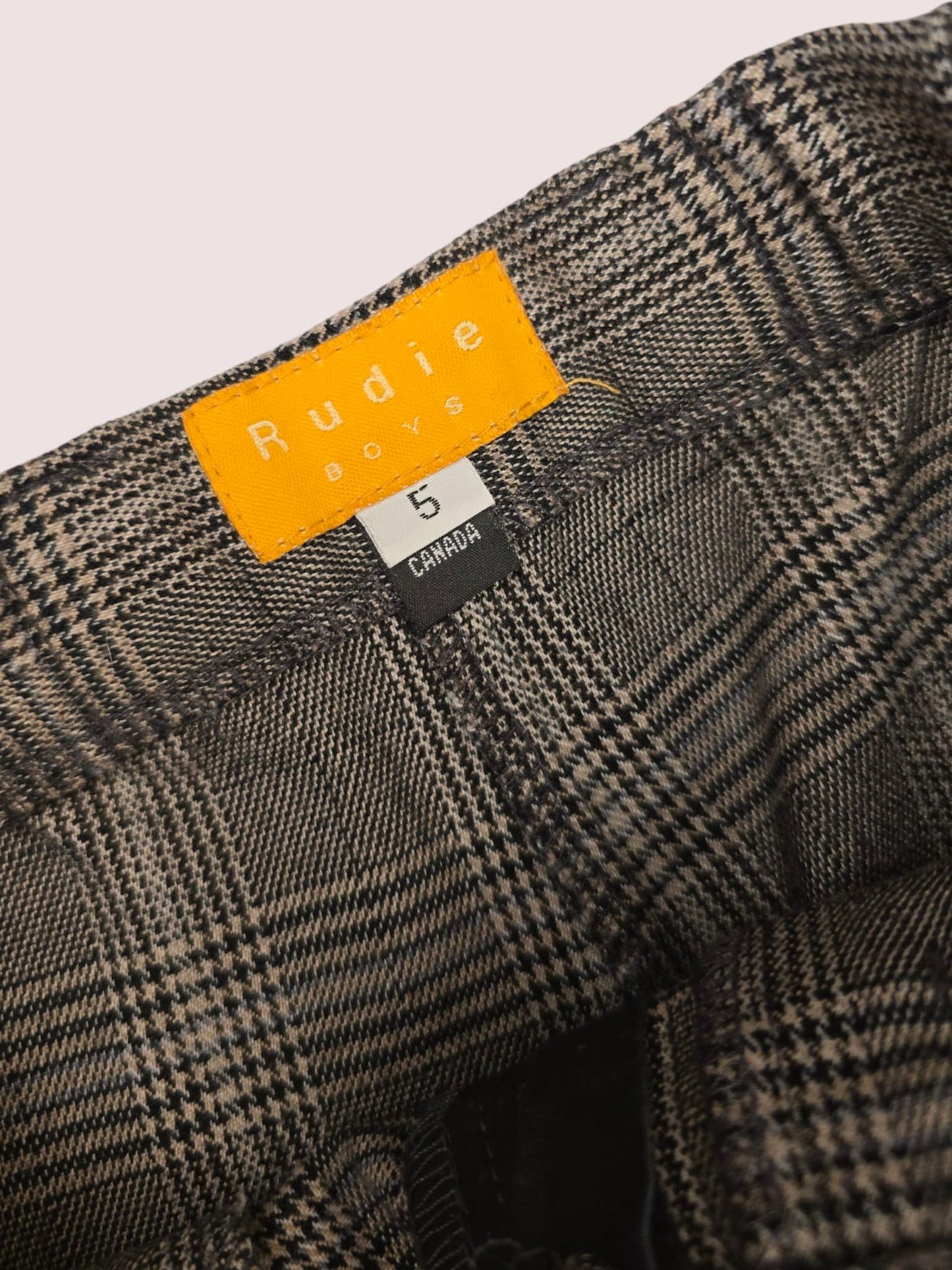 checkered wool blend pants Made by Rudies in Canada Size 5