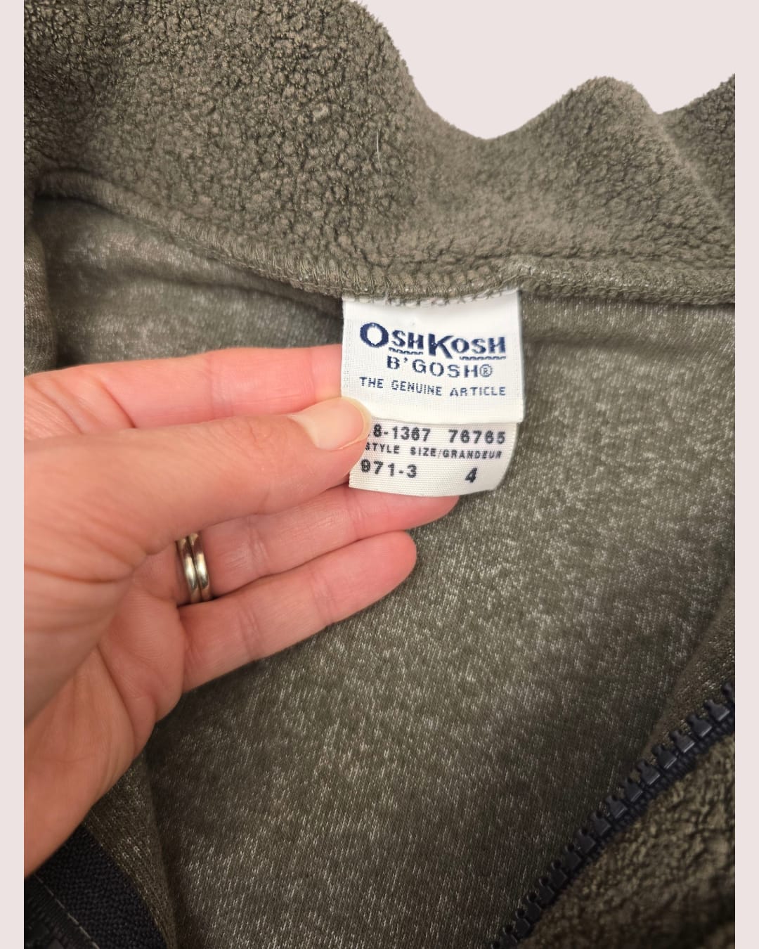 vintage OshKosh terry zip sweater 4-5T