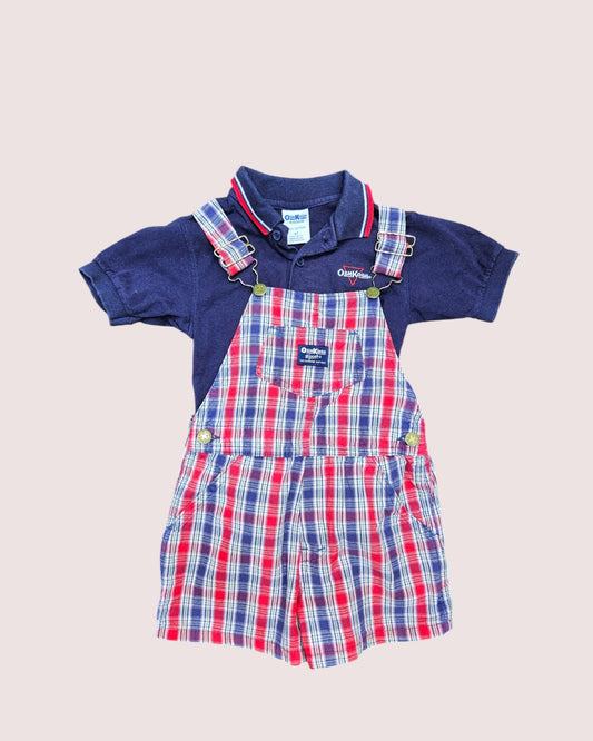 Vintage Oshkosh plaid shortalls Tagged 5