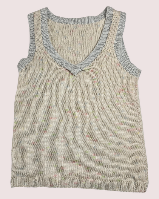 Handknit confetti vest