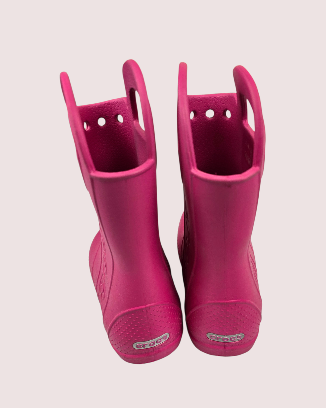 Croc Handle It hot pink rain boots  youth 2