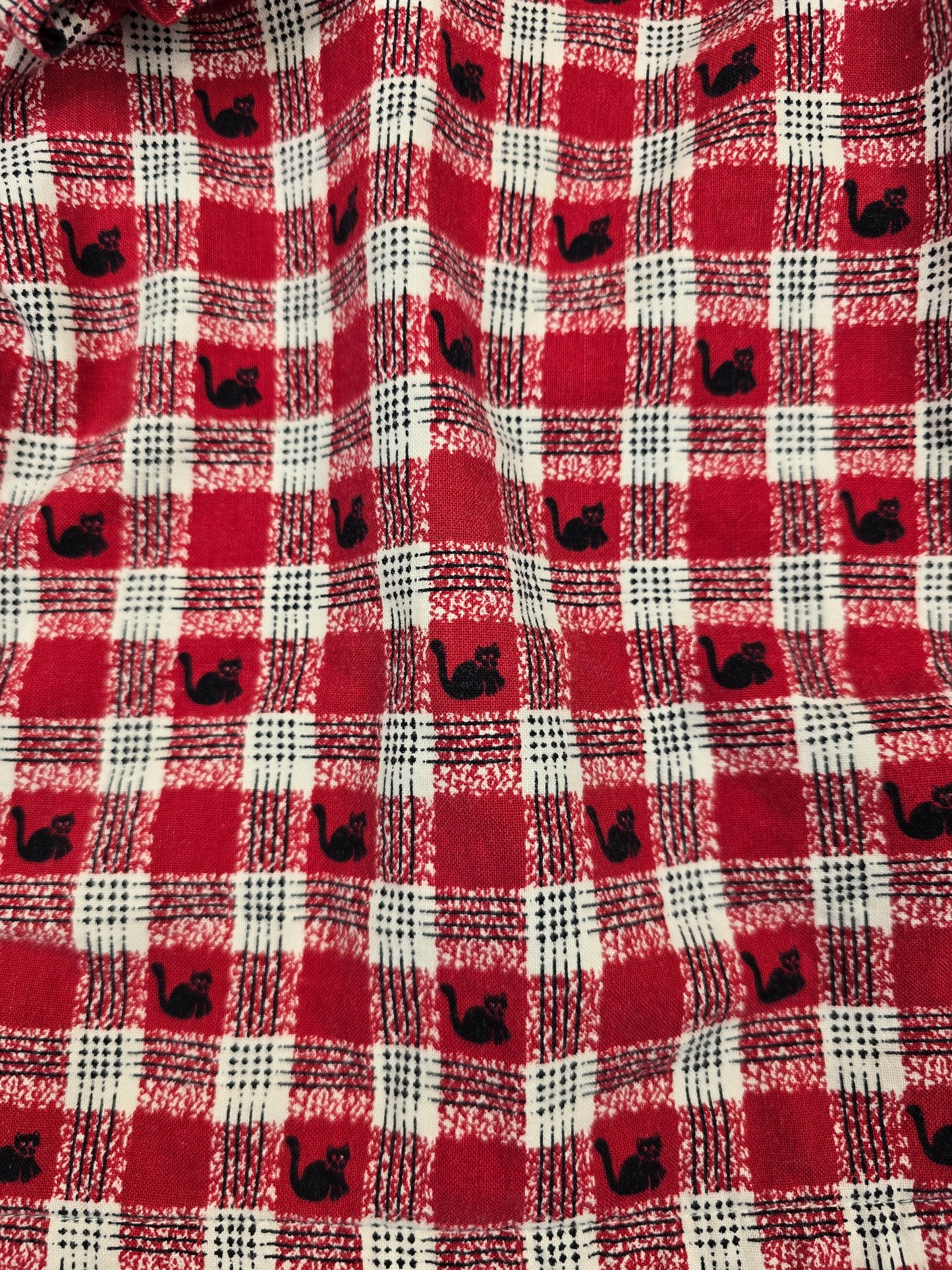 Vintage cat print flannel dress 3-4T