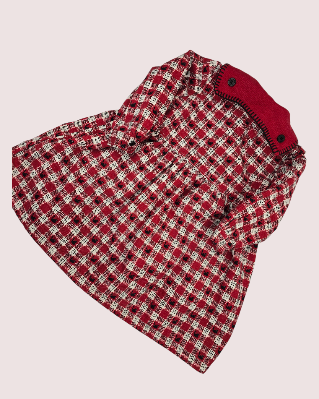 Vintage cat print flannel dress 3-4T