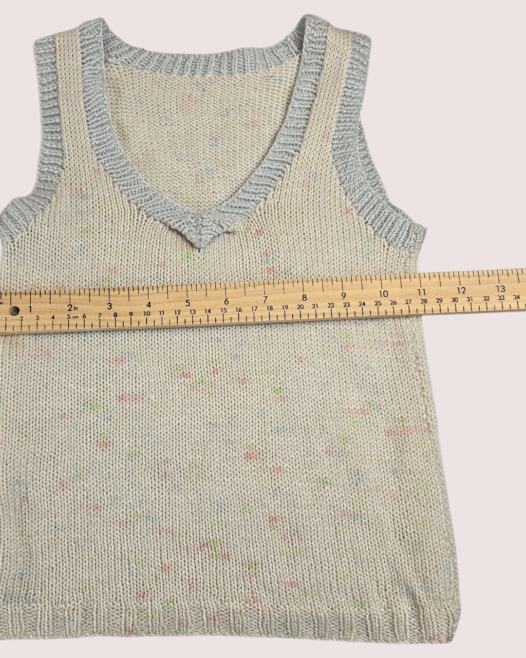 Handknit confetti vest