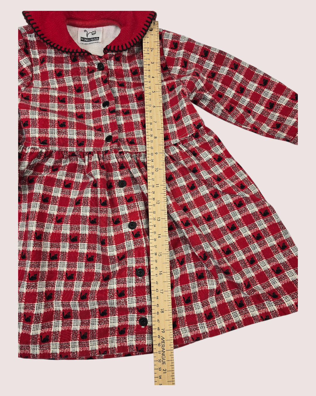 Vintage cat print flannel dress 3-4T