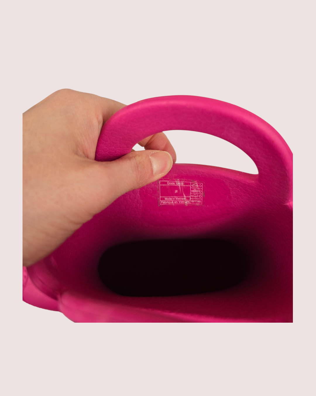 Croc Handle It hot pink rain boots  youth 2