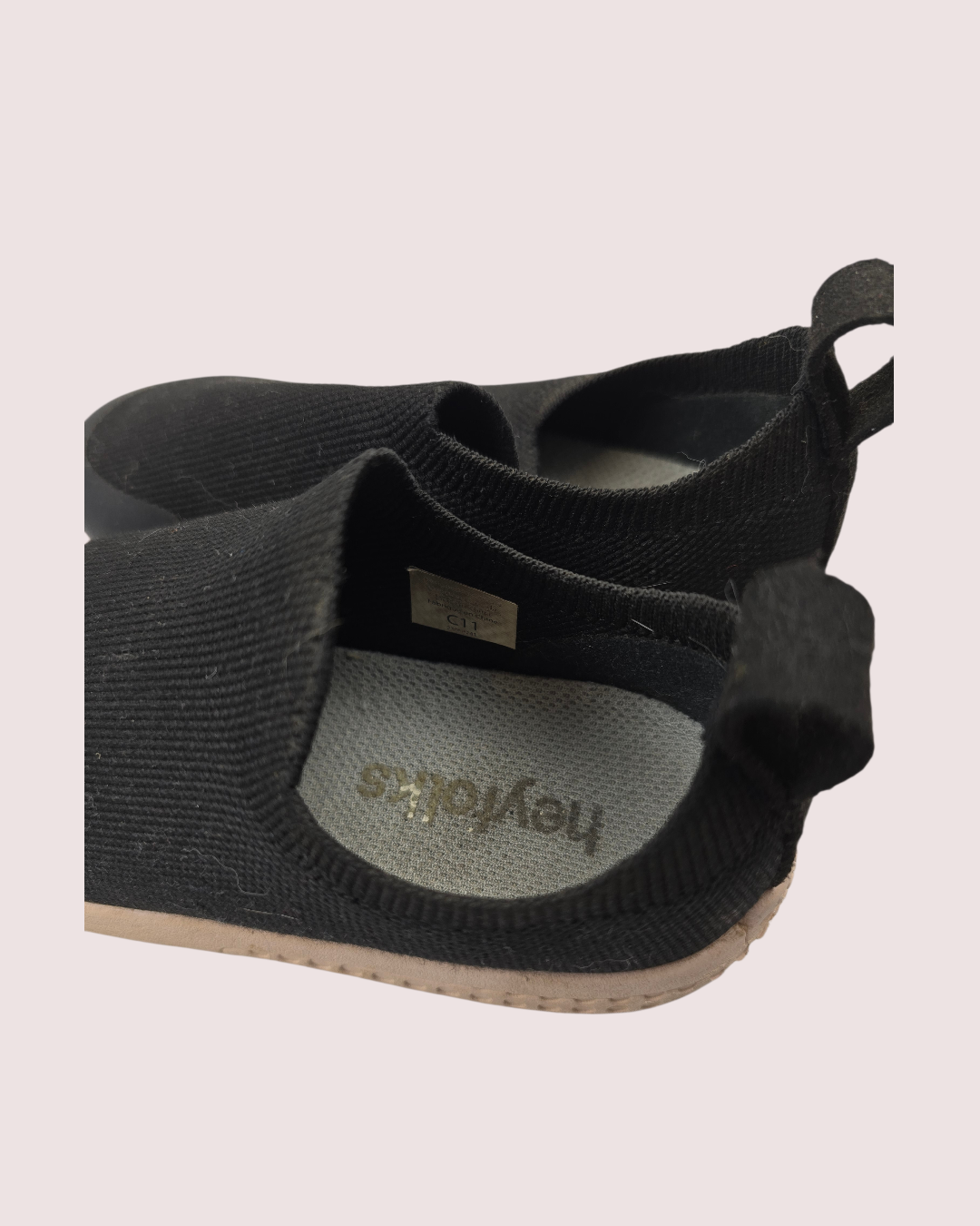 Heyfolks black slip on shoes 11C VGUC