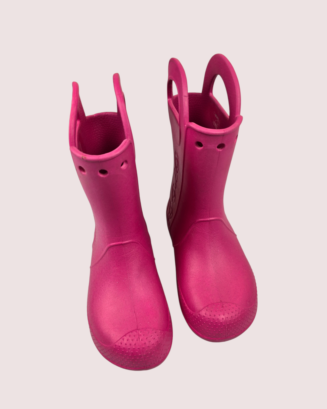 Croc Handle It hot pink rain boots  youth 2
